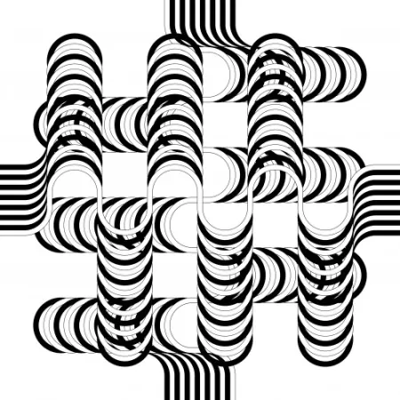 Litografía Le Parc - Larga marcha, 4 bifurcaciones, 12