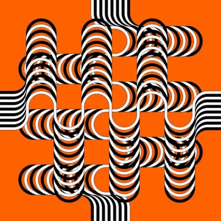 Litografía Le Parc - Larga marcha, 4 bifurcaciones, 12