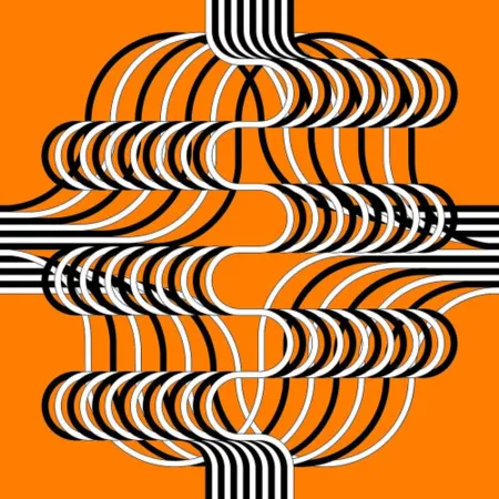 Litografía Le Parc - Larga marcha, 4 bifurcaciones, 13