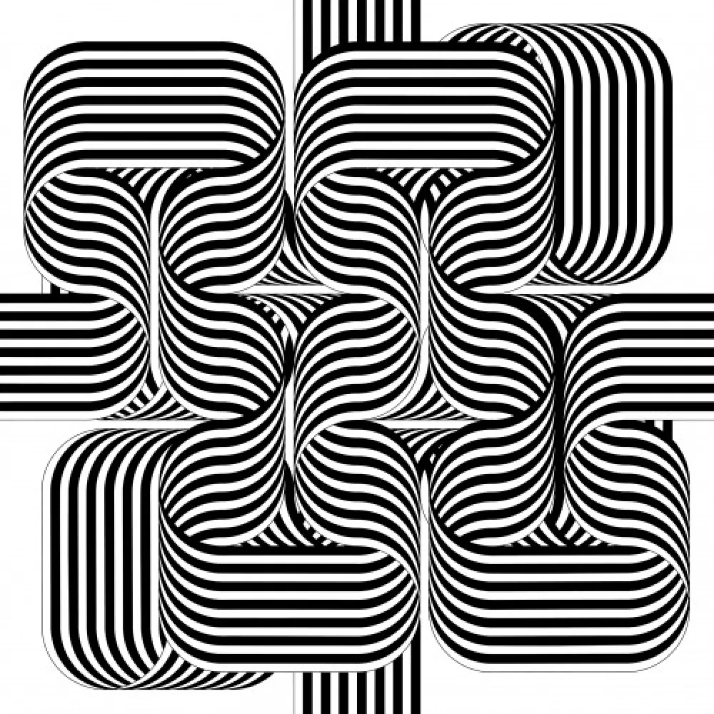 Litografía Le Parc - Larga marcha, 4 bifurcaciones, 2