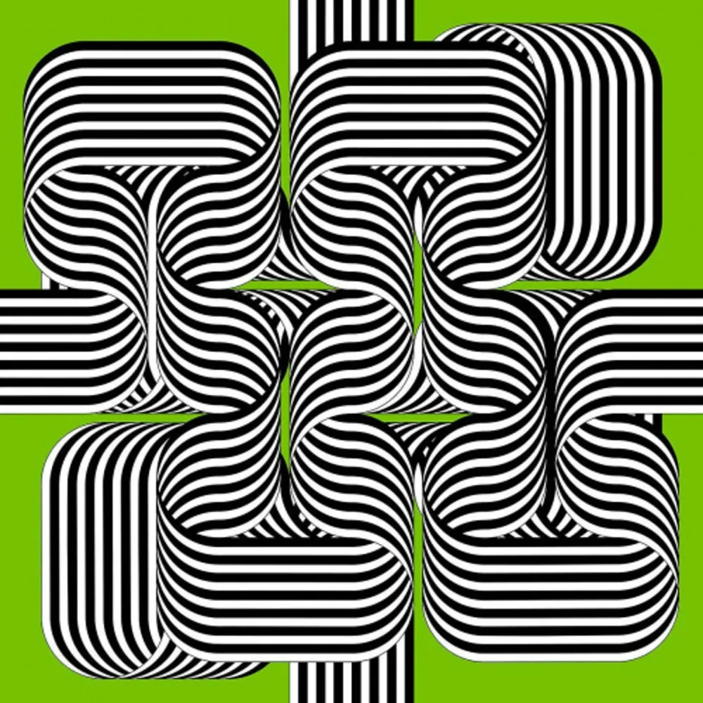 Litografía Le Parc - Larga marcha, 4 bifurcaciones, 2