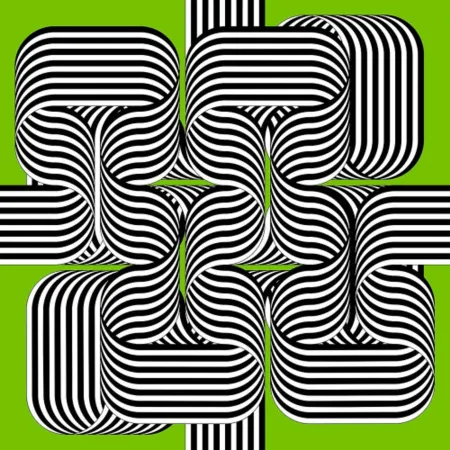 Litografía Le Parc - Larga marcha, 4 bifurcaciones, 2