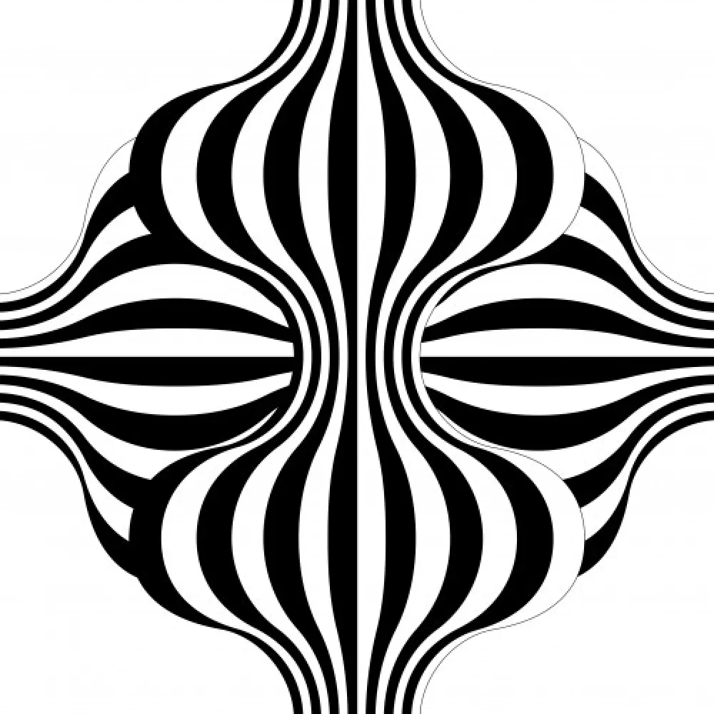 Litografía Le Parc - Larga marcha, 4 bifurcaciones, 3