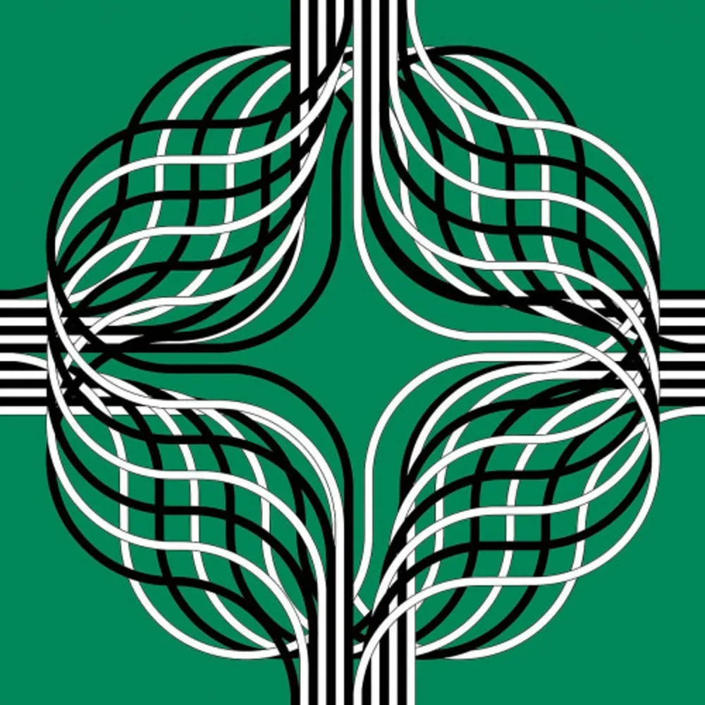 Litografía Le Parc - Larga marcha, 4 bifurcaciones, 4