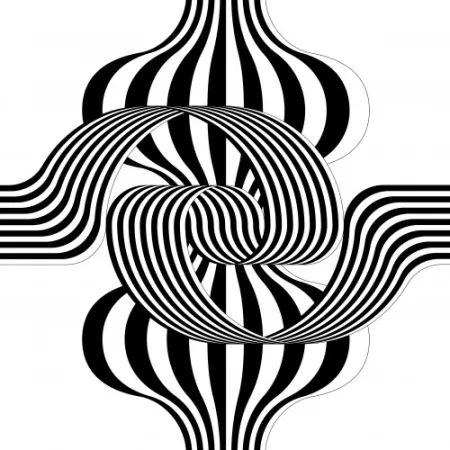 Litografía Le Parc - Larga marcha, 4 bifurcaciones, 5