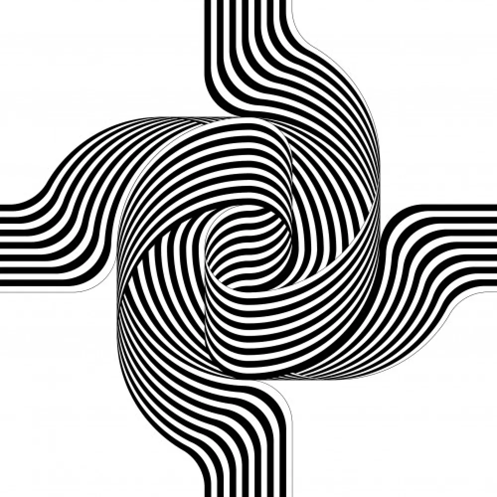 Litografía Le Parc - Larga marcha, 4 bifurcaciones, 6