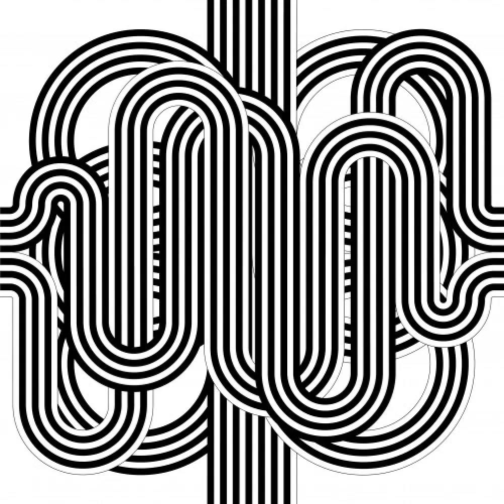 Litografía Le Parc - Larga marcha, 4 bifurcaciones, 8