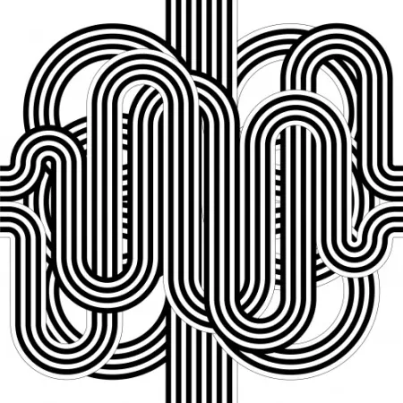 Litografía Le Parc - Larga marcha, 4 bifurcaciones, 8