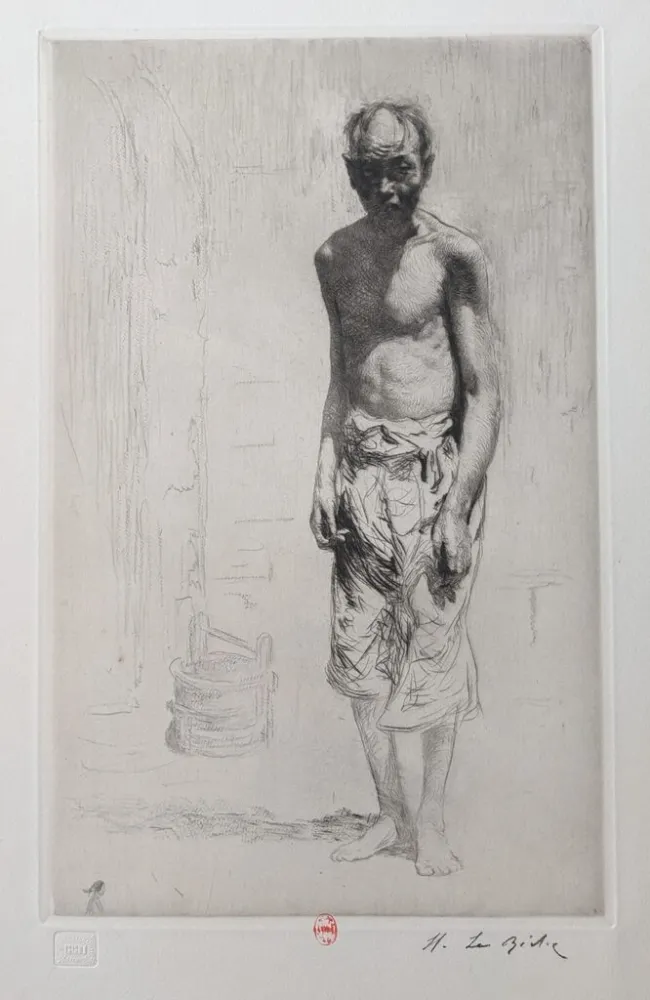 Grabado Le Riche - Mendiant Chinois