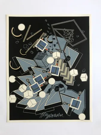 Litografía Le Yaouanc - Des sols, des roches, des sables (Le métier de bâtisseur II)