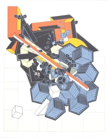 Litografía Le Yaouanc - La Terre (Hommage aux bâtisseurs)