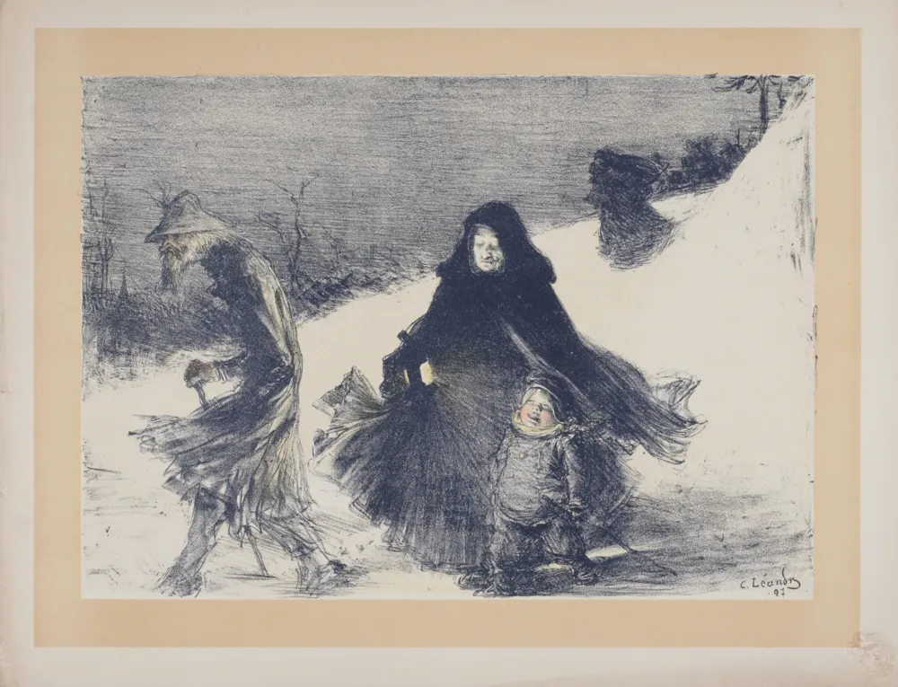 Litografía Léandre - Noël, 1897