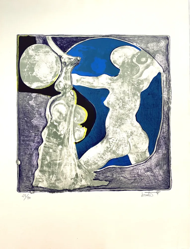 Litografía Lecomte Rard - Le Nu au miroir