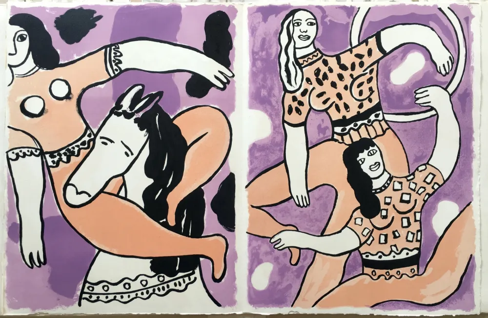 Litografía Leger - ACROBATES ET JONGLEUSES  (LE CIRQUE 1950)