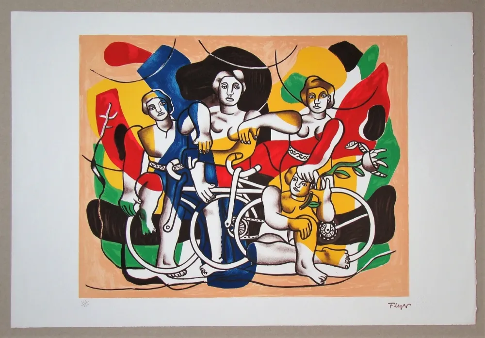 Litografía Léger (After) - Les quatre cyclistes, 1948