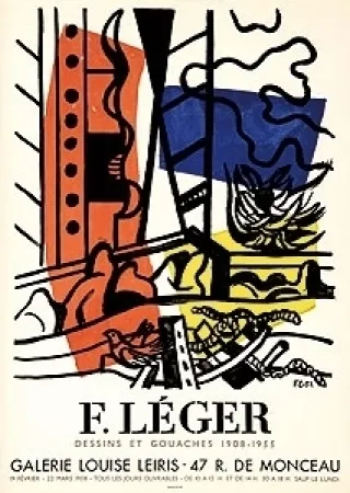 Litografía Leger - Exposition Louise Leiris 1958