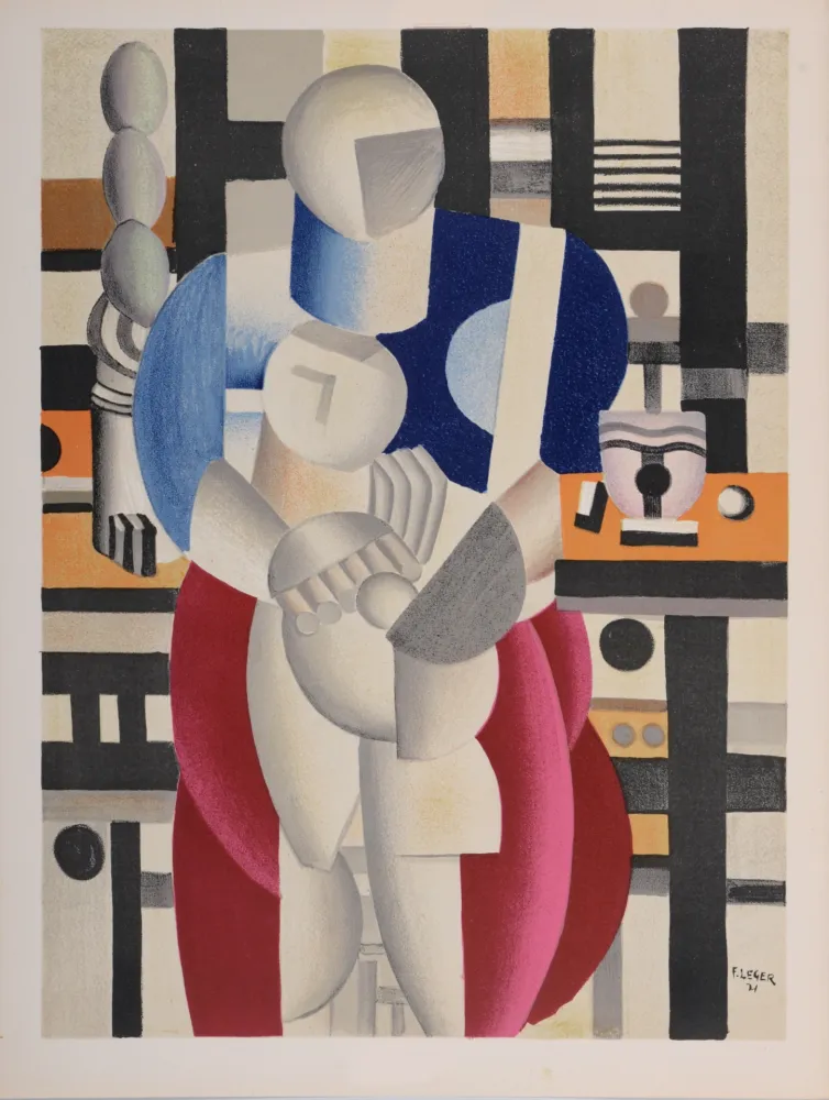 Litografía Leger - Femme et enfant, 1955