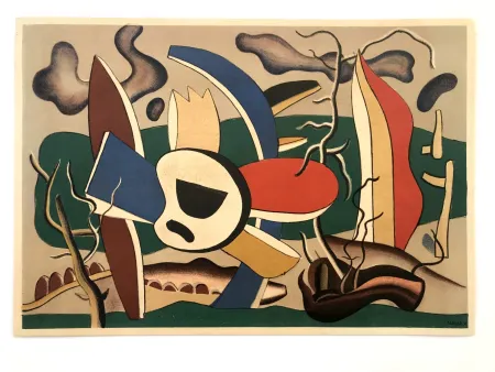 Litografía Leger - Fleurs et papillons / Peintures antérieures à 1940