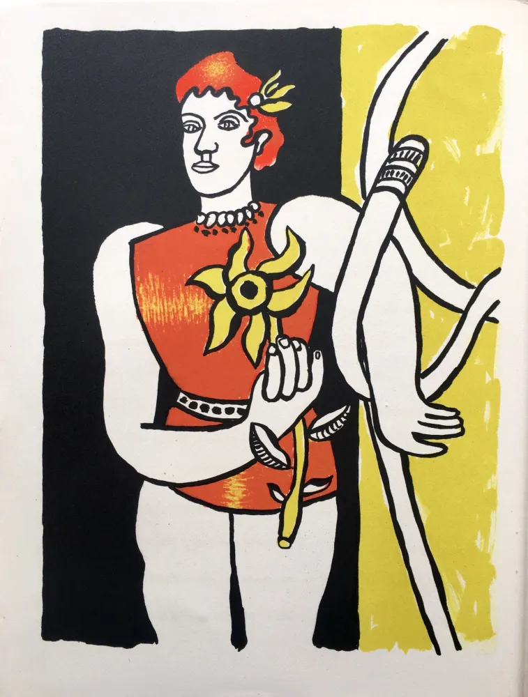 Litografía Leger - JONGLEUSE AU TOURNESOL (LE CIRQUE 1950)