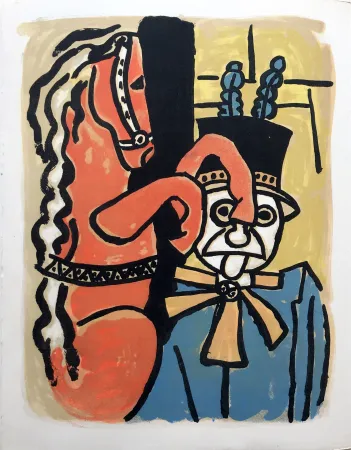 Litografía Leger - LA PARADE EQUESTRE I (CIRQUE. 1950)