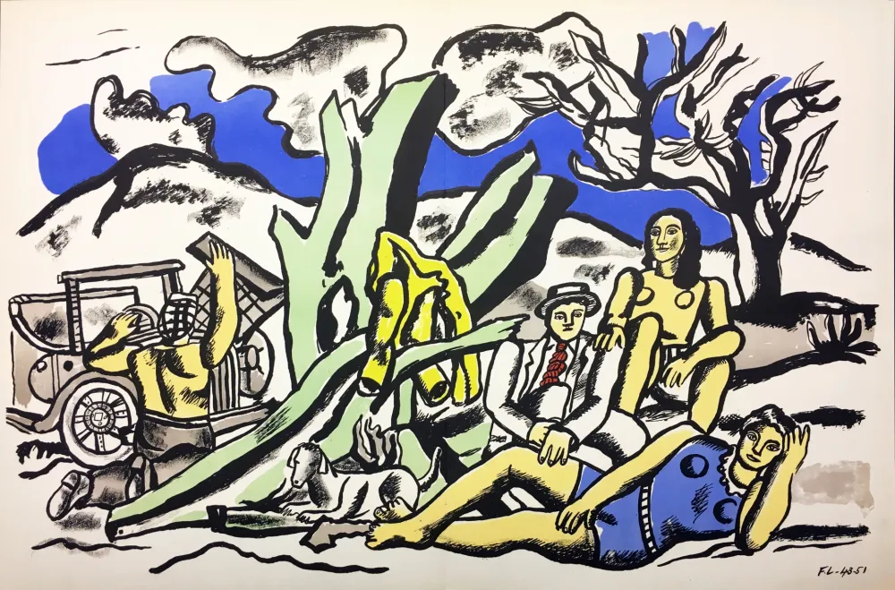 Litografía Leger - LA PARTIE DE CAMPAGNE (1951-1953)