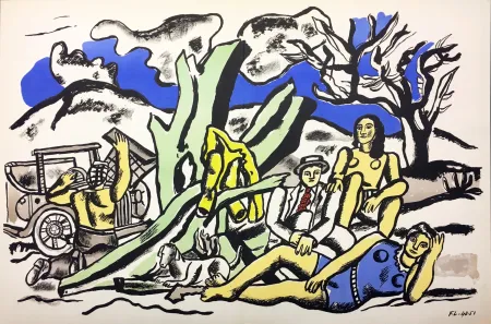 Litografía Leger - LA PARTIE DE CAMPAGNE (1951-1953)