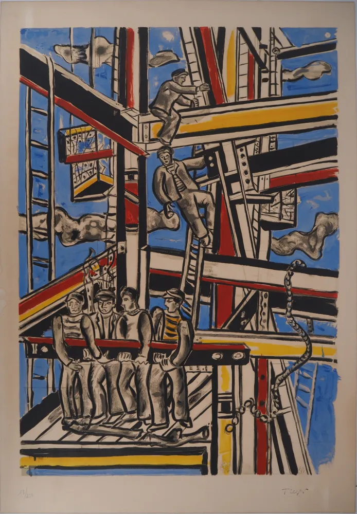 Litografía Leger - Les constructeurs