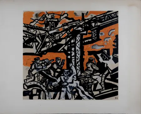 Litografía Leger - Les constructeurs, c. 1955