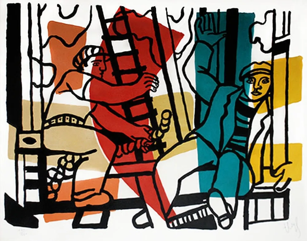 Litografía Leger - Les Constructeurs (The Builders)