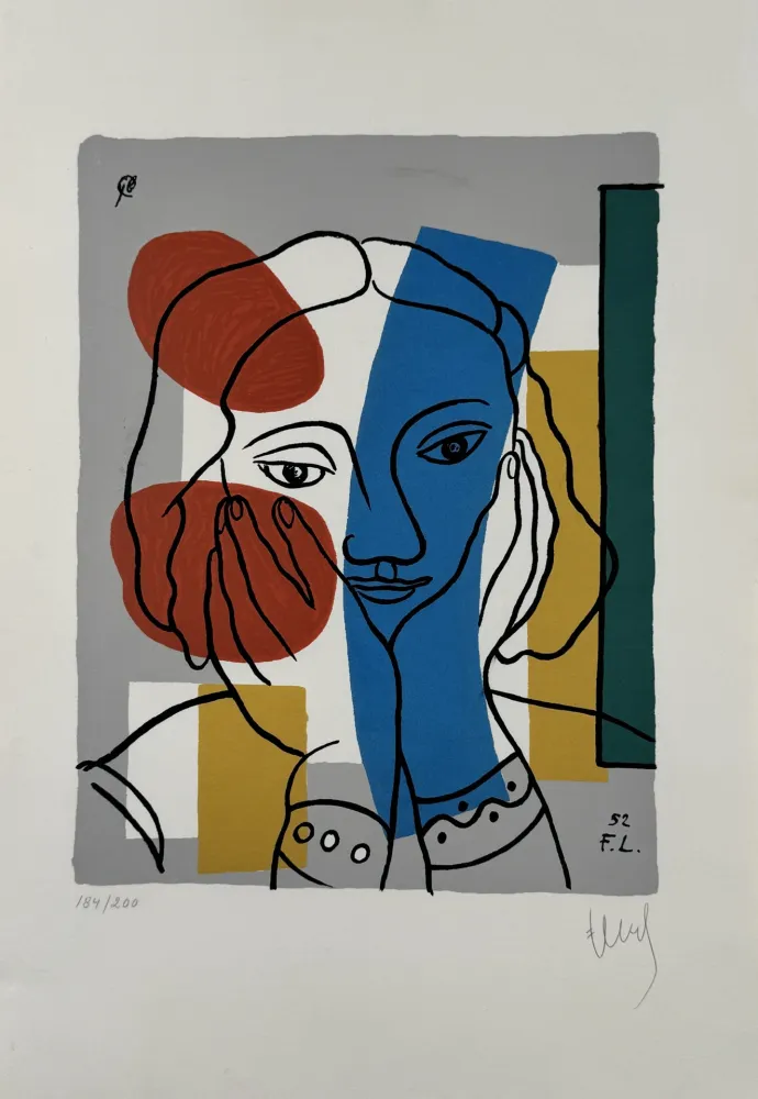Serigrafía Leger - Portrait de femme 