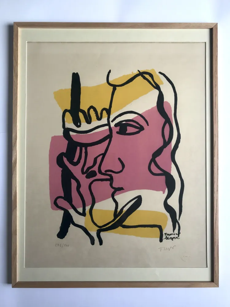 Litografía Leger - Profil à la fleur
