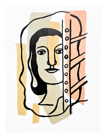 Litografía Leger - Tete de Femme