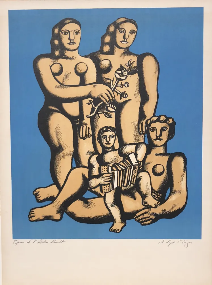 Litografía Leger - The Accordionist's Family