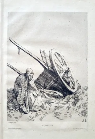 Aguafuerte Legros - La charette