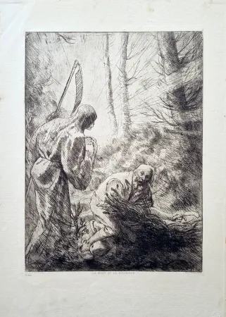 Aguafuerte Legros - La mort et le bucheron