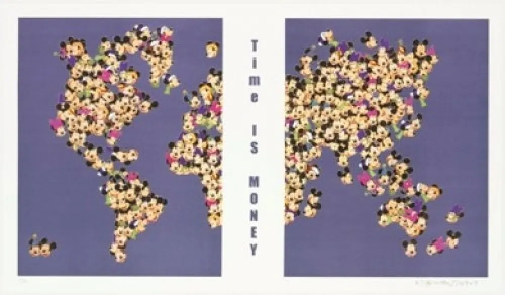 Litografía Leirner - Time is money