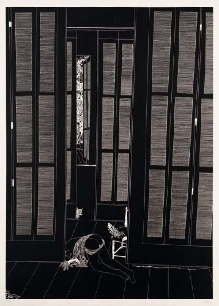 Litografía Leng - Full moon