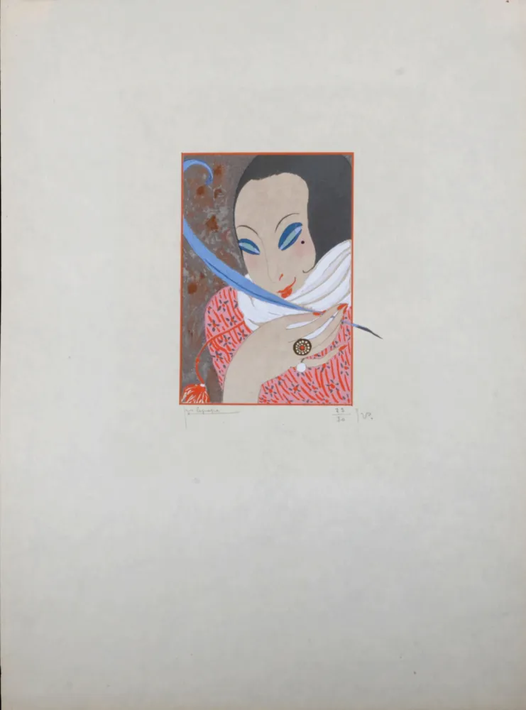 Múltiple Lepape - La Plume, 1914 - Art Deco Masterpiece!