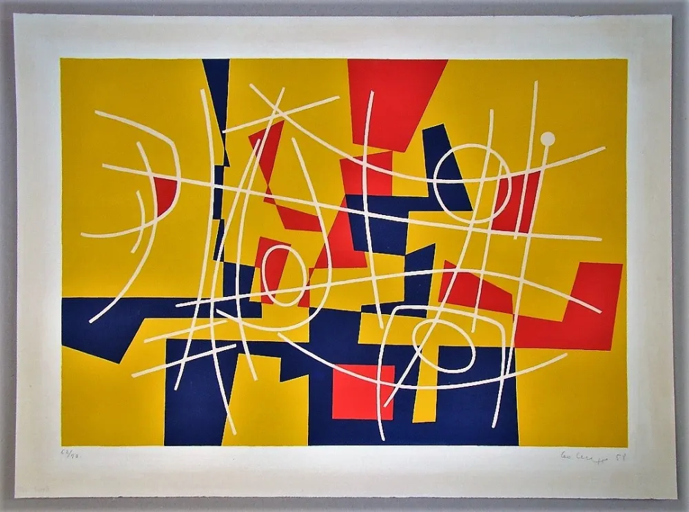 Litografía Leuppi - Composition - 1958