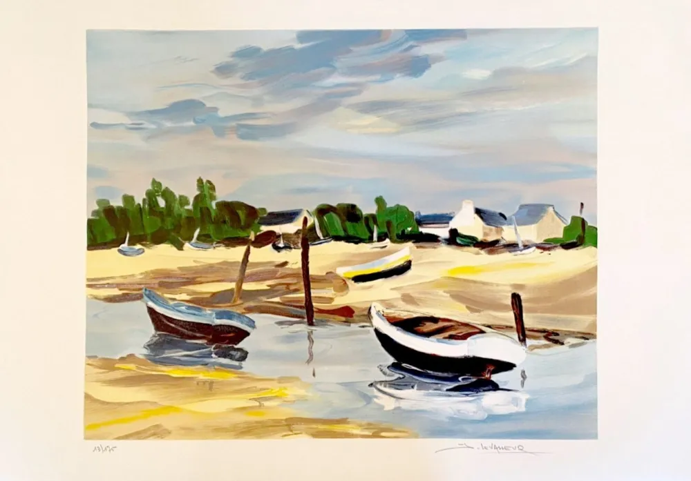 Litografía Levasseur - Barques