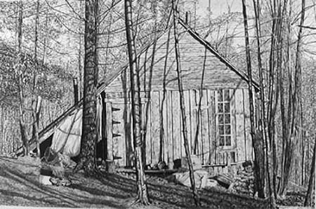 Litografía Levine - The Brookwood Cabin