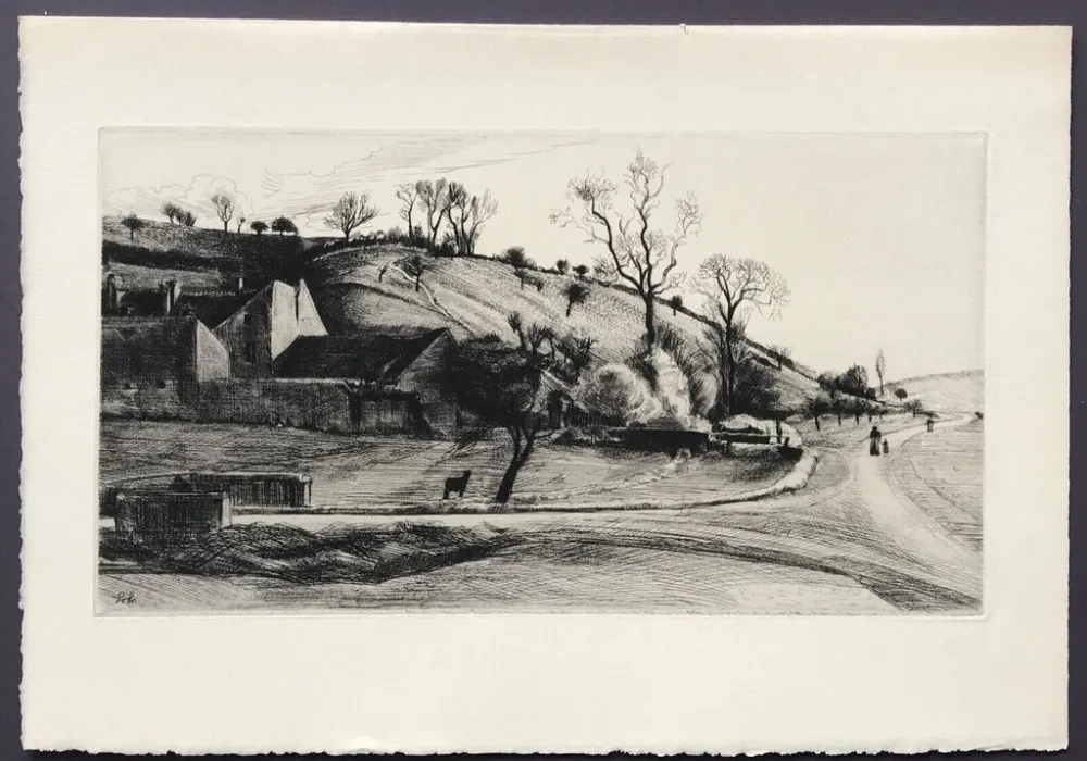 Grabado Levy - Ferme a Vauhalan