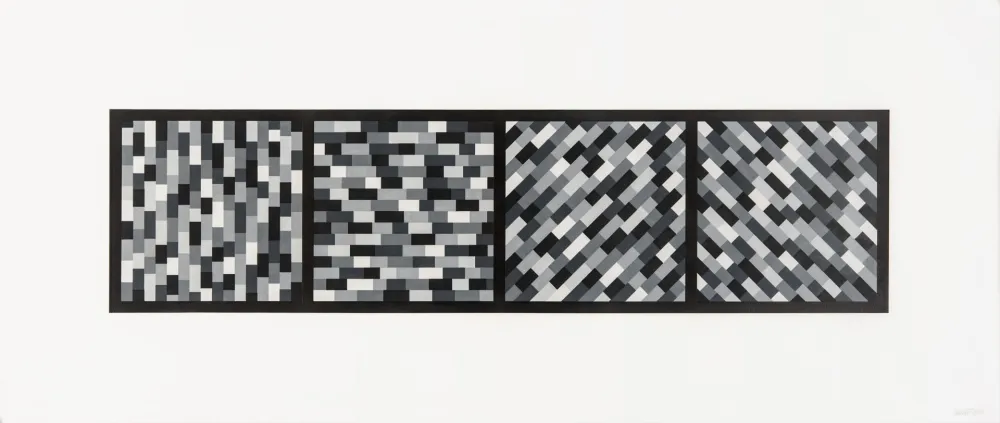 Linograbado Lewitt - Broken Gray Bands in Four Directions