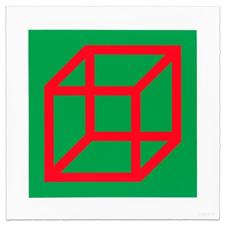 Linograbado Lewitt - Cubes in Color on Color