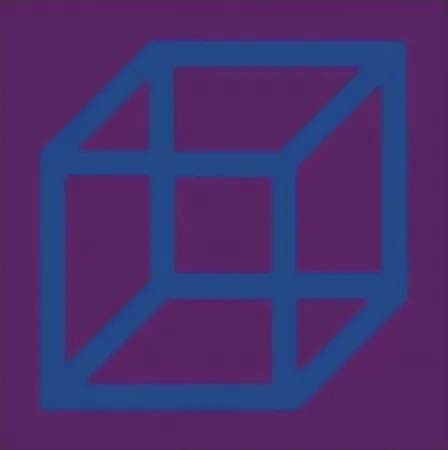 Linograbado Lewitt - Cubes in Color on Color (Purple/Blue)