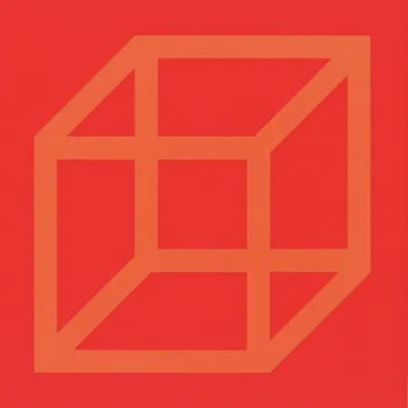 Linograbado Lewitt - Cubes in Color on Color (Yellow/Red)_copy