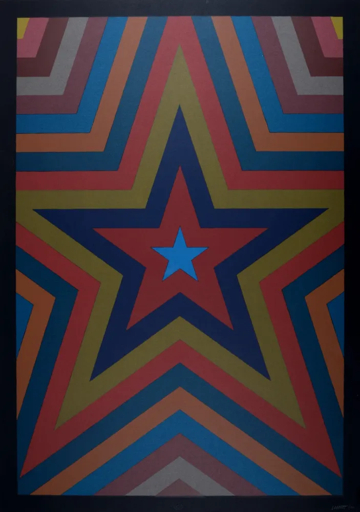 Serigrafía Lewitt - Five Pointed Star with Color Bands