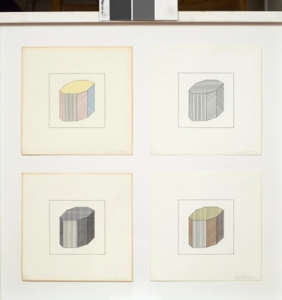 Serigrafía Lewitt - Forme dérivée d'un cube