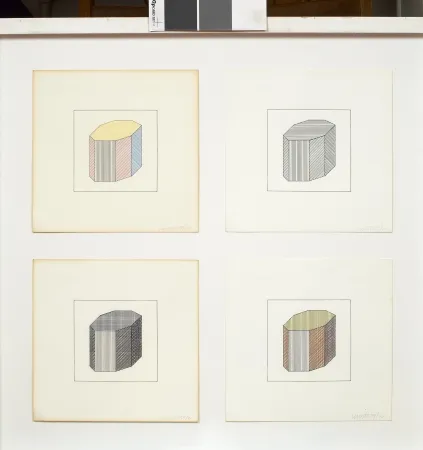 Serigrafía Lewitt - Forme dérivée d'un cube