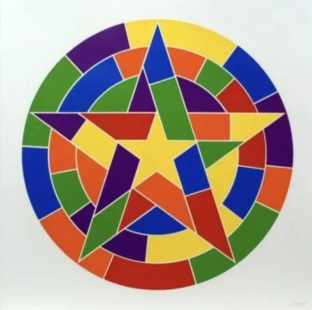 Linograbado Lewitt - Tondo 1 (3 point star)
